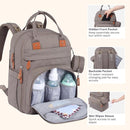 BabbleRoo Diaper Bag Backpack - Baby Essentials Travel Tote - Multi Function Waterproof Diaper Bag, Travel Essentials Baby Bag with Changing Pad, Stroller Straps & Pacifier Case - Unisex, Khaki by TinyTreasures Baby Boutique
