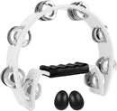 EastRock Tambourine,Metal Jingles Hand Held Percussion Half-Moon Tambourine and Egg Shakers for Kids, Adults, KTV, Party White by TinyTreasures Baby Boutique