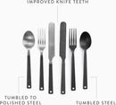 Barebones Flatware Silverware Set - Formal Polished Camping Utensils - Stainless Steel Cutlery Set of 6 - Camping Utensil Set with Forks, Knives, and Spoons (Silver) by GreenHaven Gardens
