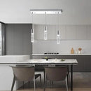 OKELI Smart 3-Light LED Pendant Lighting for Kitchen Island, 18W 1350LM Adjustable 3000K-6000K, Dimmable via TUYA App & Voice Control (Alexa/Google Home), Modern Crystal Bubble Pendant,Chrome Square by CozyNest Decor