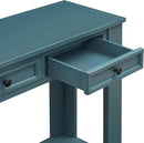 Solid Wood Console Table,63 in Long Sofa Table Entryway Table with 4 Drawers and Bottom Shelf for Hallway Living Room Couch Table,Fully Assembled (63" Dark Blue) by CozyNest Decor