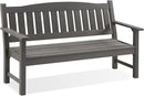 Psilvam 3-Person Outdoor Memorial Bench, All-Weather Poly Lumber Garden Bench, Rot-Resistant Outdoor Patio Bench for Park,Porch,and Church(Grey) by CozyNest Decor