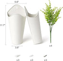 Dahey 2 Pack Galvanized Metal Wall Planter with Artificial Eucalyptus Farmhouse Style Hanging Wall Vase Planters Flowers Holder for Country Rustic Home Wall Decor,White by GreenHaven Gardens