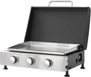 3-Burner Propane Gas BBQ Grill with SS Plancha, 28,650 BTU Output, Wire Enamel Cooking Grids, Heavy-Duty Stainless Steel Grill by GreenHaven Gardens