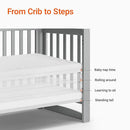 EvoNest Baby Crib, 11 in 1 Convertible Mini Crib with Wheels, 100% New Zealand Wood Growing Bed, 4 Adjustable Mattress Height,Grey by TinyTreasures Baby Boutique