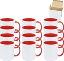 11oz White Ceramic Sublimation Coffee Mug in White Gift Box, Red, Case of 12 by CozyNest Decor