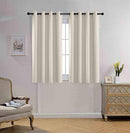 MIUCO Blackout Curtains Room Darkening Curtains Textured Grommet Panels for Window Treatment 2 Panels 52x63 Inch Beige by TinyTreasures Baby Boutique