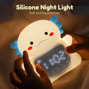 Axolotl Alarm Clock with Night Light for Kids, 7 RGB Color Cute Alarm Clocks for Bedrooms Ok to Wake Clocks, Silicone Animal Tabletop Lamp for Teen Girls Boys, White by TinyTreasures Baby Boutique