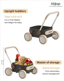 PULA Baby Push Walker with Wheels Toddler Wagon for First Learner Baby Toys 6-12 Months, 1 Year Old Birthday Gifts, Indoors and Outdoors (Black) by TinyTreasures Baby Boutique