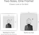 Homeforia 15x15 Picture Frame Silver, High End Metal 15 x 15 Square Frame with Mat 11 x 11 Photo, 15x15 Poster Frames Matted to 11x11 Print, 15 by 15 Hanging Frames, Tempered Glass, Wall Kit, Set of 1 by CozyNest Decor