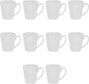 DISCOUNT PROMOS Glossy Ceramic Latte Coffee Mug 12 oz. Set of 10, Bulk Pack - Perfect for Tea, Espresso, Cappuccino, Hot Cocoa - White by CozyNest Decor