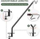 Kingsyard 2 Pack Heavy Duty Deck Hook, 27"-39" Adjustable Metal Deck Railing Hooks for Hanging Bird Feeders, Planters, Suet Baskets, Lanterns, Wind Chimes, Clamp Mounted by GreenHaven Gardens