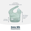 Tiny Twinkle Mess Proof Baby Bibs for Eating - Waterproof, Wipeable Bibs - Toddler Bibs - Travel Friendly - PFAS, PVC, BPA, Phthalate Free - Baby Food Bibs (3 Pack,Sage, Charcoal) by TinyTreasures Baby Boutique