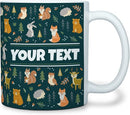 Personalized Mug for Kids - Woodland Animals - Custom Name/Text, Ceramic Hot Chocolate/Cocoa/Coffee Cup for Boys/Girls, Birthday/Christmas/Holiday Gift - 11 oz, White Handle by TinyTreasures Baby Boutique