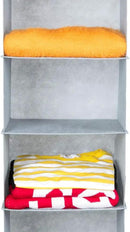 MAX Houser 6 Tier Shelf Hanging Closet Organizer, Closet Hanging Shelf with 2 Sturdy Hooks for Storage, Foldable (Light Grey) by CozyNest Decor