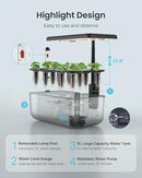 iDOO Hydroponics Growing System Kit 12 Pods, Christmas Gifts Gardening Gifts for Women Mom Dad Kids, Indoor Herb Garden with LED Grow Light for Home School, Indoor Plants Good for Mental Health by GreenHaven Gardens
