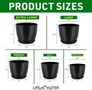 Plant Pots with Multi Drainage Holes - 10 Pieces Versatile, Sturdy Plastic, Stackable Design Home Decor Flower Pots for Indoor and Outdoor Gardening - Black by GreenHaven Gardens