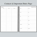 Daily Planner Undated - B5 To Do List Notebook Hourly Schedules, Spiral Appointment Planner for Women and Men, PVC Hardcover, Inner Pocket, Elastic Closure, 7" x 10", Black by TinyTreasures Baby Boutique
