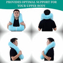 Travel Pillow Upgraded Version of Aircraft Travel Neck Pillow with Storage Bag, Sleep Pillows for Travel by Train, Car, or Plane, Supporting The Head and Body, Travel Pillow for Kids Blue by TinyTreasures Baby Boutique