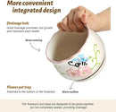 Ceramic Plant Pots with Drainage Holes and Saucers, Round Flower Pots for Indoor Plant, 3.9/5.2/6.7 Inches Flower Large Planters Set of 3 by GreenHaven Gardens