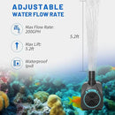 200GPH Submersible Water Pump(750L/H,16W),Ultra Quiet Fountain Pump with 5.2ft. High Lift,Pond Pump for Fish Tank, Pond, Aquarium, Statuary, Hydroponics. by GreenHaven Gardens