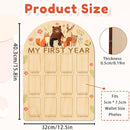 ORIGACH My First Year Baby Growth Photo Display Wood Board - 12 Months Newborn Milestones Photo Board - Neutral Baby Keepsake Frame 1st Birthday Party Nursery Decor New Mom Gift - Forest Animals by TinyTreasures Baby Boutique
