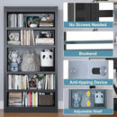 Bookshelf, 5-Tier Sturdy Bookcase, Adjustable Book Shelf, Large Capacity per Shelf, Modern Book Shelf for Living Room, Home Office, Garage, Perfect for Home Organization & Small Space Living by CozyNest Decor