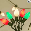 C7 Christmas String Lights, 25Ft Outdoor Decorations With 27 LED Red White and Green Shatterproof Bulbs, Hanging Patio Lights for Tree Backyard Holiday Party Decor by GreenHaven Gardens