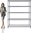60"x18"x72" Black 5-Tier Premium Wire Shelving NSF 4000 LBS MAX Capacity Heavy Duty Steel Storage Rack for Warehouses, Garages, Hospitals, Commercial Spaces, & Schools w/Premium Wheels by CozyNest Decor