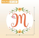 Custom Baby Bedding Set - 5 Pcs Customized Nursery Bedding Set with Name - Comfortable Double Layer Crib Sets for Girls Boys - Personalized Gifts for Toddler Infant New Parents - Orange Flowers by TinyTreasures Baby Boutique