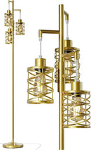 Oneach 70" Industrial Floor Lamp, Stepless Dimmable Standing Lamp with 3 Bulbs, Farmhouse Corner Standing Tree Lamp for Living Room, Tall Lamps for Bedroom, Office, Study Room, Dining Room, Gold by CozyNest Decor