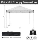 10x10ft Pop Up Canopy Tent,Heavy Duty Waterproof Folding Tent for Camping Parties Events Parties,Outdoor Canopy,Portable Sun Shelter,3 Adjustable Height(Grey) by GreenHaven Gardens