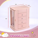 Jewelry Box for Girls, Musical Jewelry Box with Spinning Dancer Gifts for Little Girls Christmas New Year Birthday Children's Day, 5 Layer Large Wooden Kids Music Jewelry Organizer Box(Pink) by TinyTreasures Baby Boutique