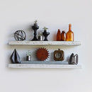 Urban Legacy Reclaimed Barnwood Planks | Floating Shelves for Wall w/Flush Mount Shelf Bracket Set Included | Set of 2 (White Wash, 24" x 7 "x 2") by CozyNest Decor