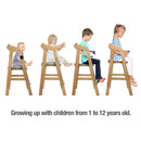 PandaEar Wooden High Chair for Toddlers, Adjustable Child Highchair Feeding Chair with Removable Cushion & Steps for Kids Dining, Eating, Studyin (Walnut) by TinyTreasures Baby Boutique