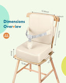 HOMEAL Toddler Booster Seat for Dining Table - Toddler Dining Cushion with Wipeable Surface -Booster Seat for Kitchen Chair with Easy-Install Straps - Breathable Fabric - Beige by TinyTreasures Baby Boutique