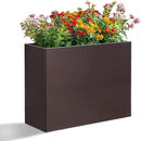 SUNNYPARK Large Metal Planter Box 32”x 12”x 24”, Rectangular Modern Brown Metal Planter Box Heavy Duty with Drainage Holes for Outdoor Garden Patio by CozyNest Decor
