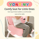 Toddler Booster Seat for Kitchen Chair, 2-in-1 Dining Table Booster Seat with Backrest & Adjustable Straps – Easy-Clean, PU Portable Toddler Eating Travel Increasing Cushion - Pink by TinyTreasures Baby Boutique