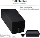 Tall Planters for Outdoor Plants, Large Resin Flower Pots with Saucers for Garden, Front Porch, Patio, Indoor - Set of 2 (Black, 34 inch - 2 Pack) by CozyNest Decor