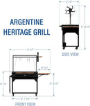 Backyard Discovery Argentine Santa Maria Heritage Wood Fire & Charcoal BBQ Grill with Adjustable Grill Grates, Fire Bricks, Heavy-Duty Steel, S-Hooks, Acacia Wood Table for Outdoor Gaucho Grilling