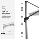 PURPLE LEAF 11 Feet Patio Umbrella Outdoor Cantilever Round Umbrella Aluminum Offset Umbrella with 360-degree Rotation for Garden Deck Pool Patio White by GreenHaven Gardens