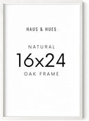 HAUS AND HUES 16x24 Frame - Set of 1 16 x 24 Poster Frame, 16x24 Picture Frame Light Wood, 16x24 Picture Frame, 16x24 Frame Wood, 16 by 24 Inch Picture Frame, 16x24 Photo Frame (White Oak Frame) by CozyNest Decor