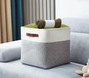 DECOMOMO Storage Cubes, 12x12 Storage Bins, Baskets for Shelves (Grey & White, Cube 12" - 4 Pack) by CozyNest Decor