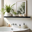 LaVie Home Floating Shelves, 24 Inch Wall Shelf Set of 2, Hanging Shelf with Invisible Brackets, Wall Decor for Bathroom, Bedroom, Living Room, Kitchen Storage, Classic Black by CozyNest Decor