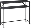 Amazon Basics Rectangular Console Table with Storage Shelf, Steel Frame, 39x31x11.8 in, Black by CozyNest Decor