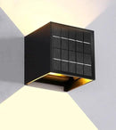 LANFU Solar Powered Motion Sensor Square Outdoor Wall Lights, Black Modern Up and Down Wall Lamps, IP65 Waterproof Warm White 3000K Wall Sconce Light Exterior for Fence Garden Outside by GreenHaven Gardens