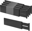 Utoplike Bamboo Drawer Dividers Large, 4'' High Adjustable Kitchen Drawers Organizers for Clothing, Spring Loaded, Works in Bathroom, Dresser, Desk, 4 PCS, Black by CozyNest Decor