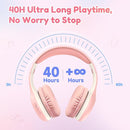 EarFun K2 Kids Bluetooth Headphones, Kids Headphones with Volume Limited, 40H Playtime, Built-in Mic, Stereo Sound, Foldable Over-Ear Headphone for School/Travel/iPad/Tablet, Pink by TinyTreasures Baby Boutique