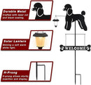 BAYN Solar Poodle Garden Stakes Decorative with a Lantern Dog Silhouette Welcome Sign Outdoor Garden Decor for Yard, Lawn, Patio, Pathway by CozyNest Decor