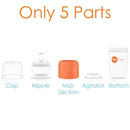 PopYum 9 oz Orange Anti-Colic Formula Making/Mixing/Dispenser Baby Bottles, 2-Pack with